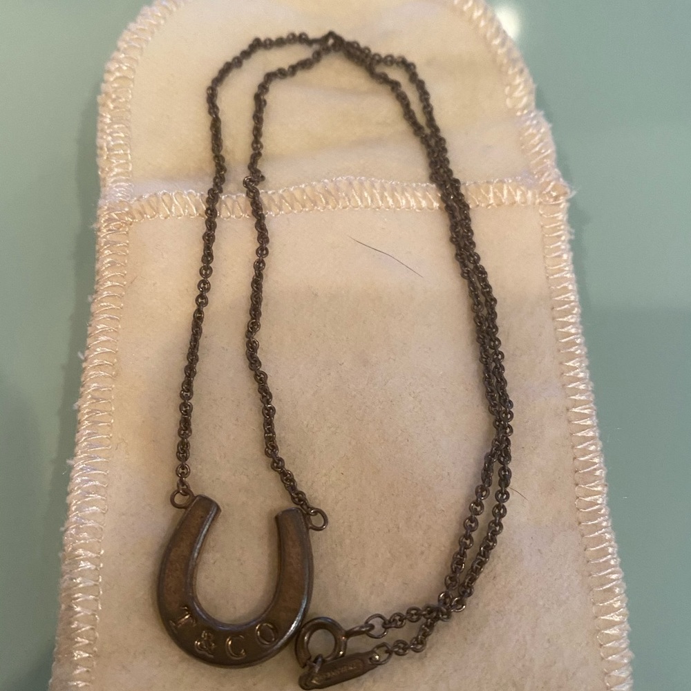 Tiffany silver horse shoe necklace
